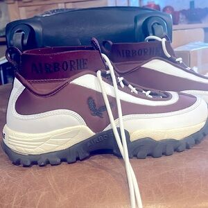 Airborne Eagle logo custom sneakers tennis athletic shoes football maroon white